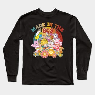 Cartoon Friends Nostalgia Friends 80's Cartoon Characters Rainbow Care Bears And Strawberry Long Sleeve T-Shirt